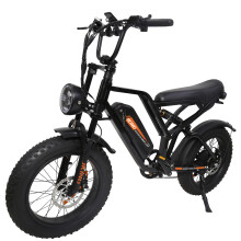 Vélo électrique JKING à pneus surdimensionnés, suspension avant et amortisseur arrière à ressort, batterie logée dans le tube diagonal avec ser