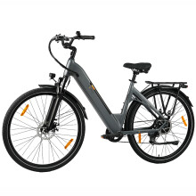 Vélo électrique KAISDA K608, batterie 36 V 20 Ah (DMEGC), moteur 250 W, Shimano 7 vitesses, pneus 282,0, cadre en aluminium 6061, gris