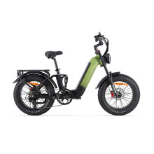 Kommoda 3.0 Vélo électrique à cadre bas, moteur 250 W, batterie 48 V 20 Ah, Shimano 7 vitesses, cadre en aluminium, vert