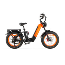 Kommoda 3.0 Elektro-Durchstiegsfahrrad 250W Motor, 48V 20Ah Batterie, Shimano 7-Gang, Aluminiumrahmen, Orange