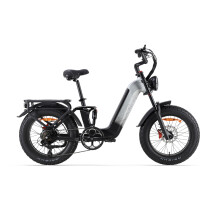 Kommoda 3.0 Vélo électrique à cadre bas, moteur 250 W, batterie 48 V 20 Ah, Shimano 7 vitesses, cadre en aluminium, gris