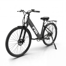 Vélo électrique FINER MOBILITY FM M2+ — cadre en aluminium, batterie 36 V 13 Ah, 250 W nominal / 350 W réel, 25 km/h, Shimano 7 vitesses
