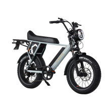 onemile P40 PRO cyclomoteur électrique, moteur 850 W 52 V, batterie 52 V 19,2 A, autonomie 45–80 km, cadre en alliage d'aluminium — gris