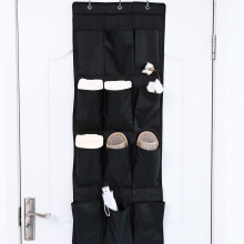 (Black)12 Pockets Door Behind Storage Hanging Bag Wardrobe Home Wall Save Space Shoe