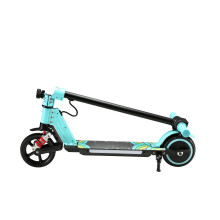Trottinette électrique pour enfants SIMATE S5 - pliable, avec suspension avant, moteur à moyeu arrière, affichage numérique sur le guidon, bleu ci