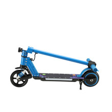 Trottinette électrique pour enfants SIMATE S5 - pliable avec suspension avant, moteur moyeu arrière, affichage numérique sur le guidon, bleu