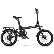 Cyrusher Sonder Vélo électrique pliant 48 V 10 Ah, moteur 250 W, Shimano 9 vitesses, cadre en aluminium, noir