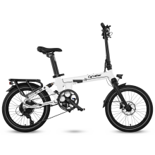 Cyrusher Sonder vélo électrique pliant 48V 10Ah, moteur 250 W, Shimano 9 vitesses, cadre en aluminium, blanc