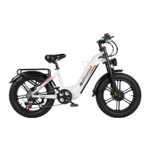 Nathaniel SYR-08 Vélo électrique - Deux moteurs à moyeu 21000 W, batterie 48 V 20 Ah, pneus Fat 204.0, cadre en aluminium - blanc