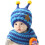 (Blue)Childrens Beeshaped Hat Fivepointed Star Decoration Twopiece Plush Material 7