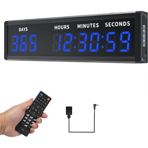 Large Digital Count  Count Down Timer, Multi-Function 999 Days Countdown Remote Control 12/24 Hour EU Plug 1
