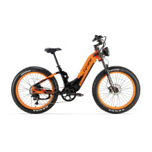 Cyrusher TRAX 2.0 Vélo électrique 52 V 20 Ah, moteur 250 W, pneus fat 26 x 4 pouces, cadre en aluminium - Orange