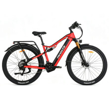 HedaTX TX19 Vélo électrique 48 V 15,6 Ah, moteur 500 W, pneus 29 x 2,4 pouces, cadre en aluminium, porte-bagages arrière - rouge