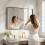 (Black) 90x60cm Rectangle Bathroom Mirror HD Glass 9