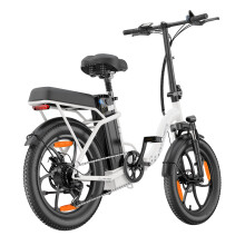 WITAMBIKE C16 Vélo électrique 48 V 16 Ah, moteur 250 W, cadre en acier au carbone, pneus 20 x 3,0, blanc