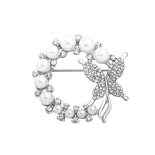 (Silver)Butterfly Zircon Brooch Clothing Accessories Womens Chest Flower Silver Gold