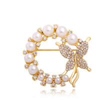 (Gold)Butterfly Zircon Brooch Clothing Accessories Womens Chest Flower Silver Gold