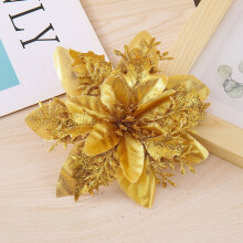 (StyleH)Christmas Flowers Decorative With Shiny Finish For Holiday Tree And Props Party