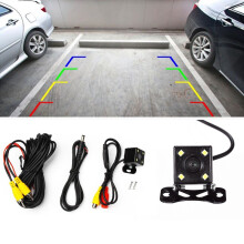 4 Led Lights Reversing Camera Car Rear View Camera 170 Degree Wide Angle Screen