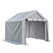 Tente de rangement extérieure 8x8ft en tissu PE haute densité, imperméable et résistante aux UV, avec cadre en acier