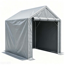 Abri de jardin 6x6FT en tissu PE haute densité imperméable résistant aux UV avec cadre en acier galvanisé