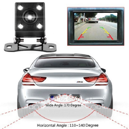 4 Led Lights Reversing Camera Car Rear View Camera 170 Degree Wide Angle Screen 2