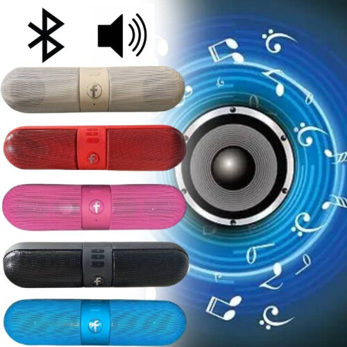 (Pink)Capsule Shaped Wireless Bluetooth Speaker Portable Mini Audio Outdoor Use Gift 1