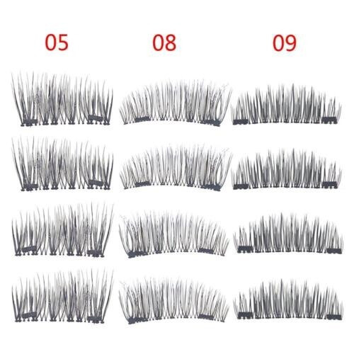 (09#-Double Magnet)3d Dual Magnetic False Eyelashes Eye Lashes Handmade 4x 2 Pairs Set 1