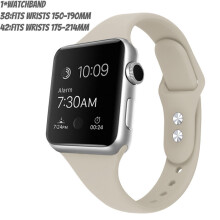 (Antique White,42mm)For Iwatch 38mm 42mm Strap Bracelet Band Sports Silicone Replace Color Solid
