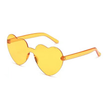 (Orange)Herzförmige Liebe Randlose Sonnenbrille Transparent Niedlich Bonbon Farbe Brille