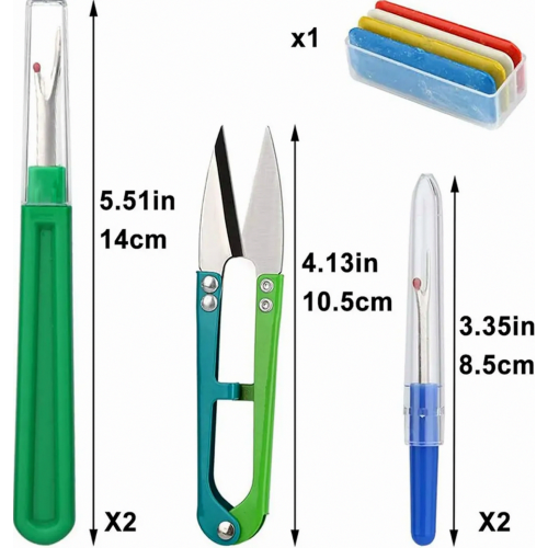 Seam Ripper and Thread Trimming Scissors Set with Storage Bag and Tailor Chalk for Sewing, Crafts and DIY Projects 1