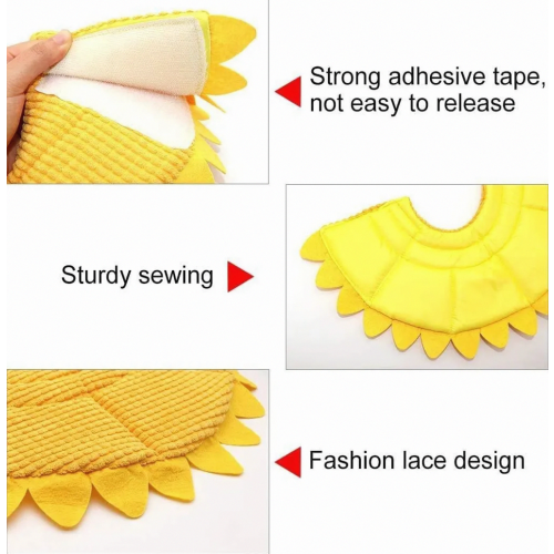 Pet Recovery Collar for Dogs and Cats, Soft Adjustable Neck Protector with Sunflower Pattern, Comfortable Protective Cushion, Small 2