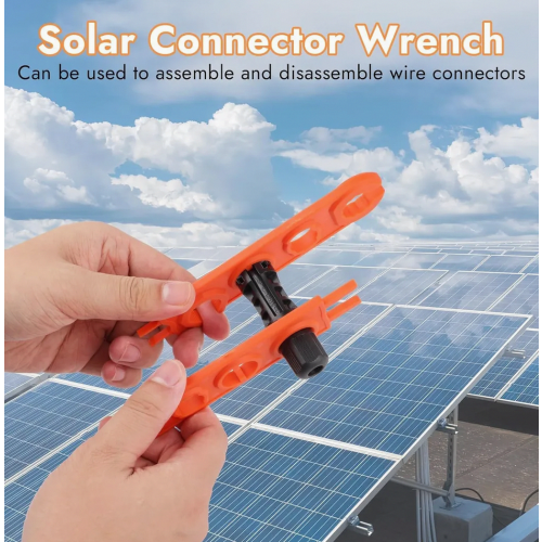 2 Pack Solar Connector Spanners, MC4 Cable Wrench Tool for PV Panel System Wires, Quick Plug and Socket Disconnect Tool 1