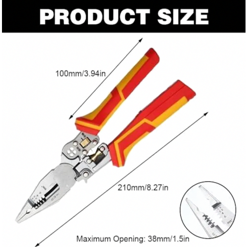 9-in-1 Wire Stripper with Current Measurement, Voltage Tester, Cable Cutter and Multifunctional Electrician Tool for Wiring Tasks 1