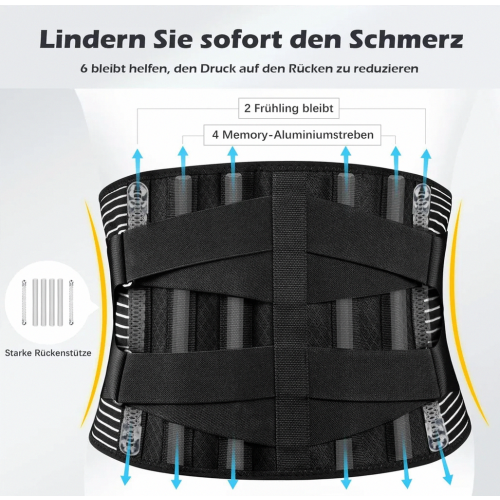 Back Brace Lumbar Support Belt for Herniated Disc, Adjustable Lower Back Support Strap, Breathable Waist Support, Size L 95-115 cm 2