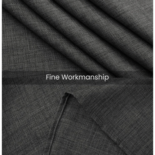 Dark Grey Linen Look Wipe Clean Tablecloth, 100 x 140 cm Rectangular Water Resistant Table Cover with Lotus Effect 2
