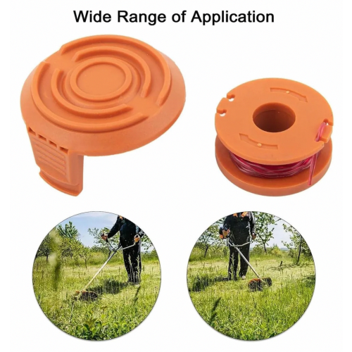 12-Piece Replacement Trimmer Line Kit, 1.65 mm Diameter, 3 m Length, Includes 10 Line Spools and 2 Caps for Grass Trimmers 1