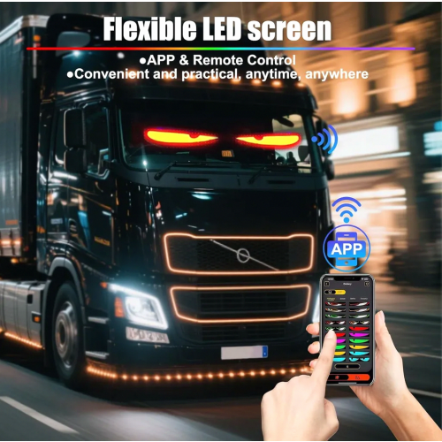 Fari a LED programmabili per auto con controllo tramite app e telecomando, visualizzazione di testo personalizzato per auto, camion, graffiti e spet 1