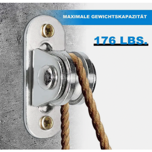 Τροχαλία καλωδίου με 6 τροχαλίες καλωδίου, χαλύβδινο καλώδιο, 6 τεμάχια 2