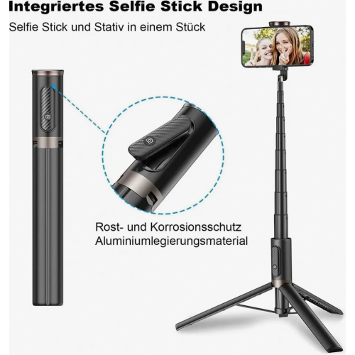 Τρίποδο Selfie Stick 152cm, Τρίποδο τηλεφώνου αλουμινίου "όλα σε 1" 1