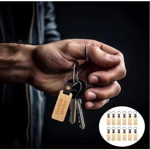 12 Ξύλινα Κενά Μπρελόκ για Χάραξη DIY 2