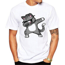 (Cat,L)Dabbing Unicorn Tshirt Women T Shirt Short Sleeve Oneck Tops Printed Cartoon