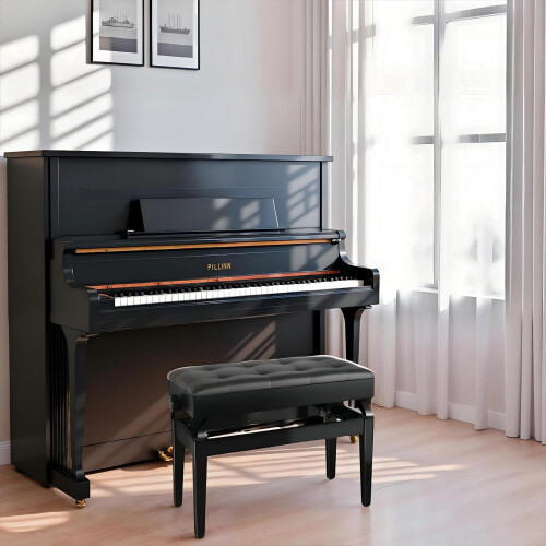 (Black)73x35x48cm Piano Bench w/Storage, PU padded 1