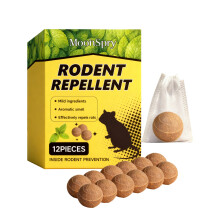 (12pieces) MOONSPRY Rat Repellent Pills are suitable for indoor and outdoor multiple scenes to prevent rats from biting furniture and emit a gentle