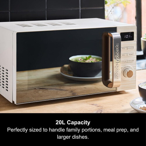 Morphy Richards Morphy Richards Clay White Kettle 4 Slice Toaster & Microwave 2