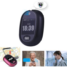 (Black) GPS Tracking Device with SOS Emergency Button, 4G Mini Locator Pendant, Ringtone Location, Alarm Clock, for Elderly and Alzheimer's