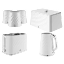 Swan Windsor White Kettle Toaster Breadbin & Canisters
