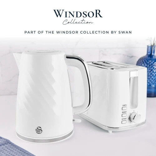 Swan Swan Windsor White Kettle Toaster Breadbin & Canisters 1