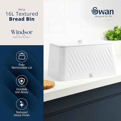 Swan Swan Windsor White Kettle Toaster Breadbin & Canisters 2