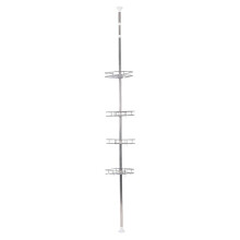 Eckregal Bad 4 Etagen Edelstahl 190-310cm